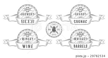 Set of Vector Cask Alcohol Emblems Set of Vector Cask Alcohol Emblems 29782534