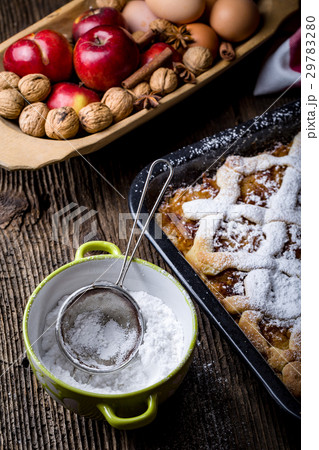 Phase baking apple cake from Grandma. 29783280