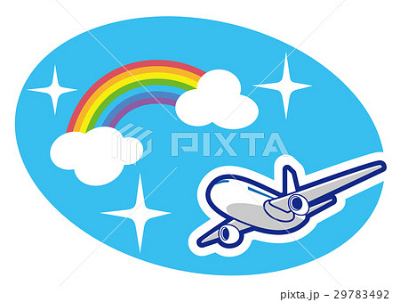 飛行機と虹 29783492