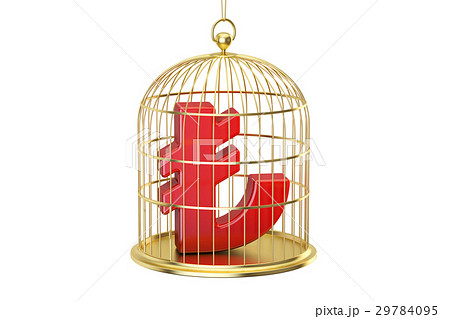 Birdcage with lira currency symbol inside 29784095