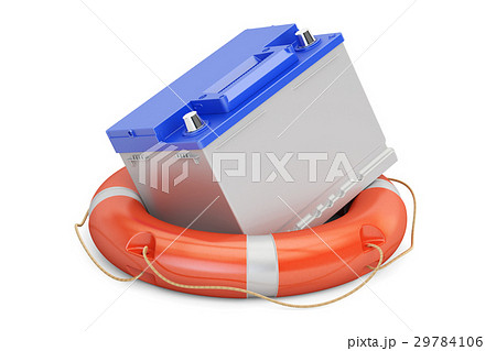 car battery with lifebuoy, service and repair 29784106