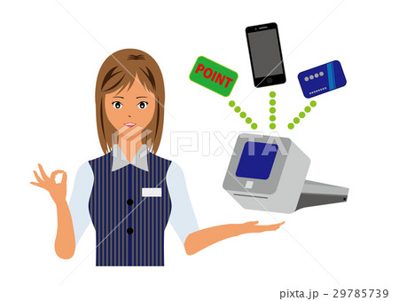 電子マネーに対応する女性 29785739