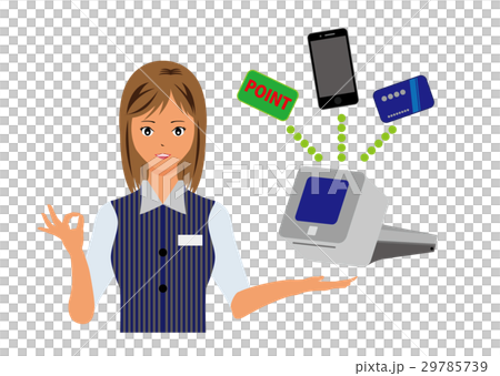 電子マネーに対応する女性 29785739