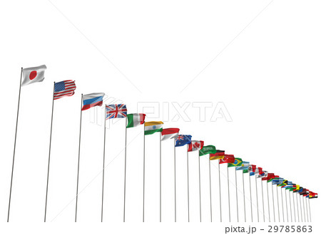 風で揺れる国旗 29785863