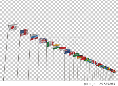 風で揺れる国旗 29785863