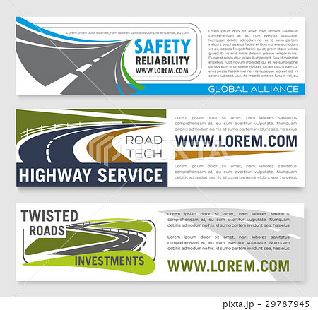 Vector banners of safety road construction company 29787945