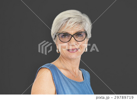 Mature Lady Cheerful Happy Glasses Concept 29789719