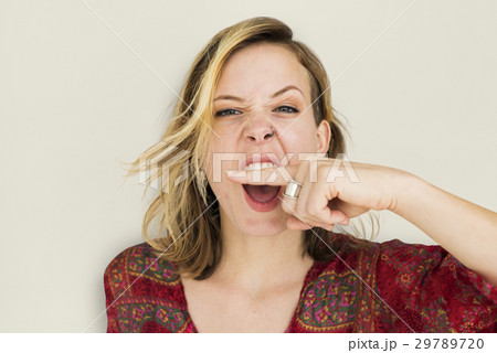 Woman Scream Shouting Furious Portrait Concept Woman Scream Shouting Furious Portrait Concept 29789720