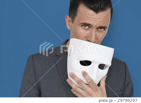 Caucasian Man Sad Mask Concept Caucasian Man Sad Mask Concept 29790207