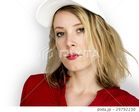 Caucasian Woman with a Red Lipstick Staring 29792230