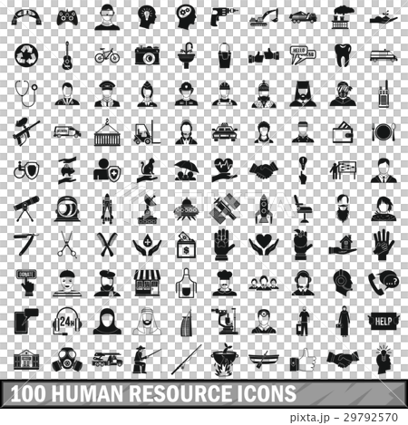 100 human resources icons set in simple style 100 human resources icons set in simple style 29792570