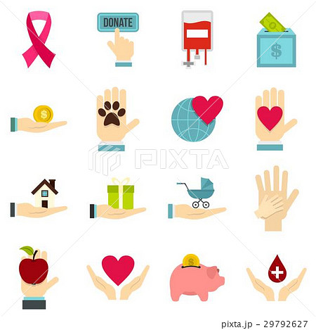 Charity set flat icons 29792627