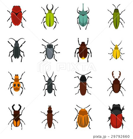 Bugs set flat icons 29792660