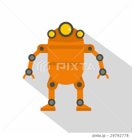 Orange abstract robot icon, flat style Orange abstract robot icon, flat style 29792778