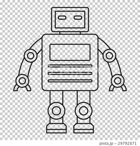 Robot with a square head icon, outline style Robot with a square head icon, outline style 29792871