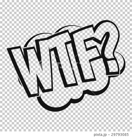 WTF, comic book bubble text icon, simple style 29793085