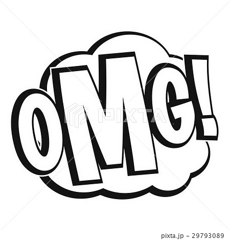 OMG, comic text speech bubble icon, simple style 29793089