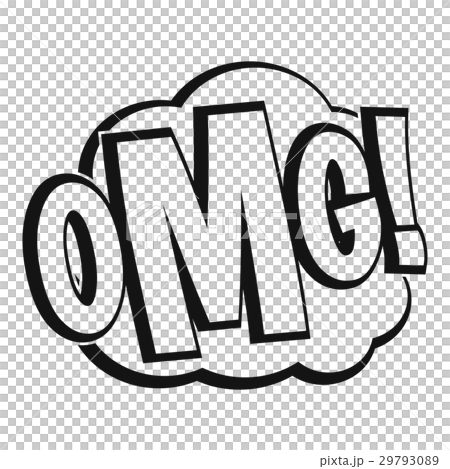 OMG, comic text speech bubble icon, simple style 29793089