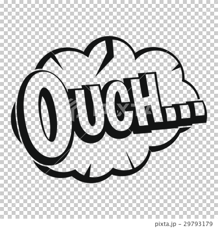 Ouch, speech cloud icon, simple style 29793179