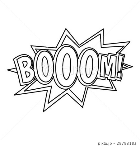 Boom, comic book explosion icon, outline style 29793183