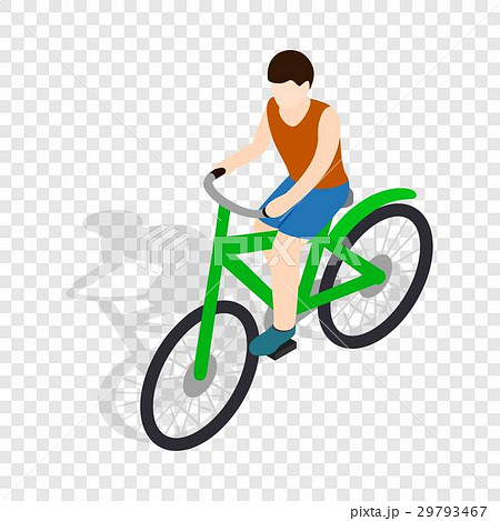 Cyclist riding a bike isometric icon Cyclist riding a bike isometric icon 29793467