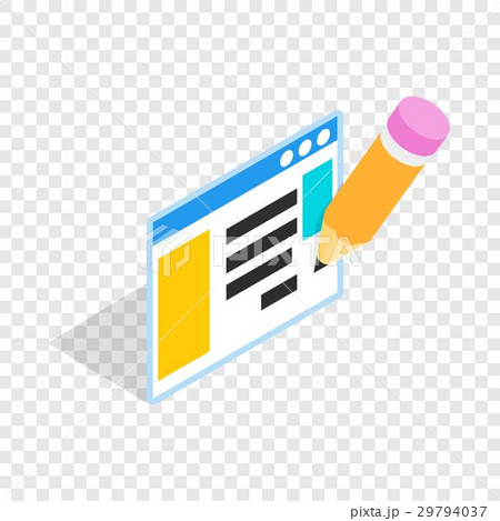 Document with pencil isometric icon 29794037