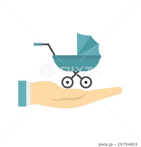 Baby pram protection icon, flat style 29794803