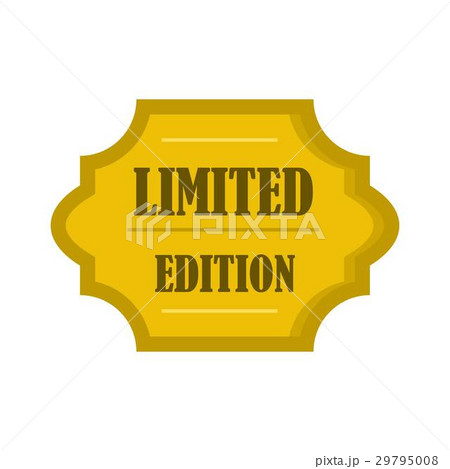 Golden limited edition label icon, flat style Golden limited edition label icon, flat style 29795008
