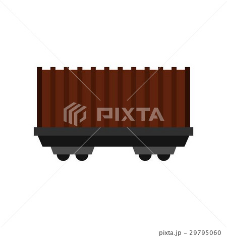 Cargo wagon icon, flat style Cargo wagon icon, flat style 29795060