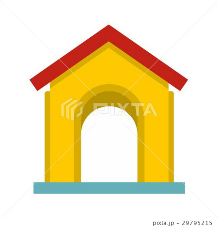Yellow toy house icon, flat style Yellow toy house icon, flat style 29795215