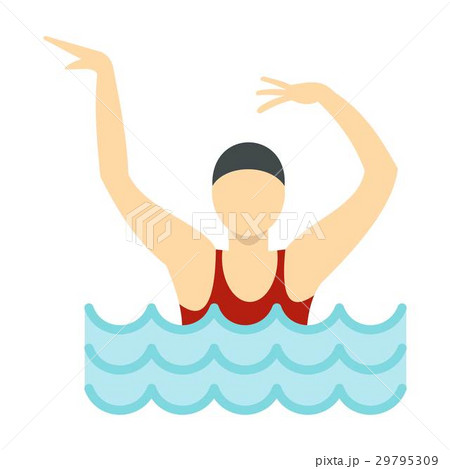 Dancing figure in a swimming pool icon, flat style 29795309