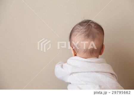 赤ちゃん ハゲの写真素材