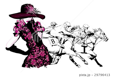 Woman in a horse racecourse 29796413