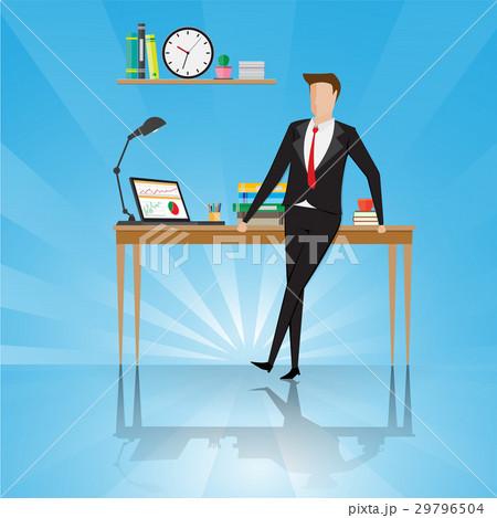 Businessman stand near table in a office workplace Businessman stand near table in a office workplace 29796504
