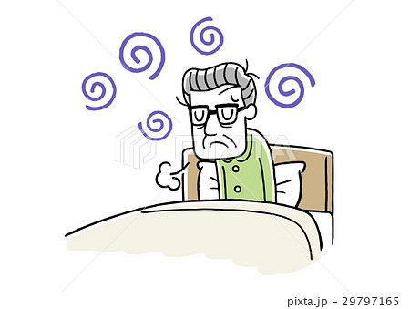 朝の体調がすぐれないシニア男性 朝の体調がすぐれないシニア男性 29797165
