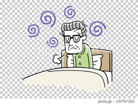 朝の体調がすぐれないシニア男性 朝の体調がすぐれないシニア男性 29797165