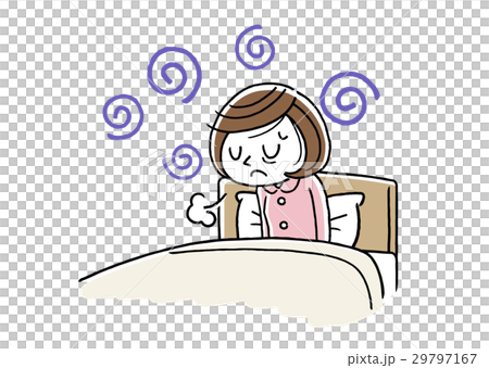 A young woman who is not feeling good in the morning 29797167