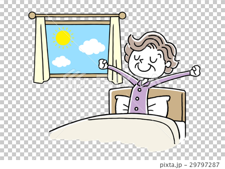 Senior woman who gets up in the morning comfortably Senior woman who gets up in the morning comfortably 29797287