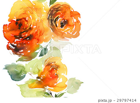 Greeting card with watercolor flowers handmade. Greeting card with watercolor flowers handmade. 29797414