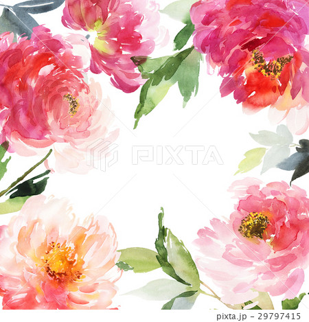 Greeting card with watercolor flowers handmade. Greeting card with watercolor flowers handmade. 29797415