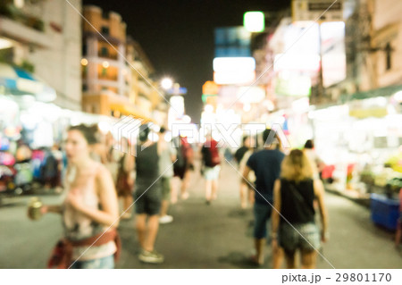 Blurred image of busy night life in the city. 29801170