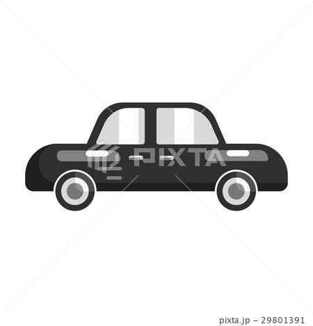 Black car, side view. Flat vector illustration Black car, side view. Flat vector illustration 29801391