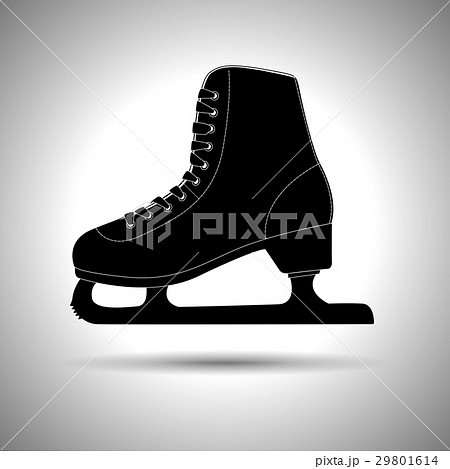 Ice Skate Silhouette Black Iconのイラスト素材