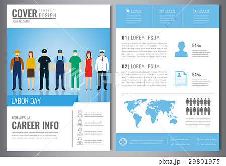 international labor day brochure design templateのイラスト素材