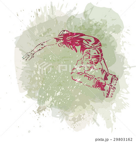 Roller skating on grunge trend handcrafted splash  29803162