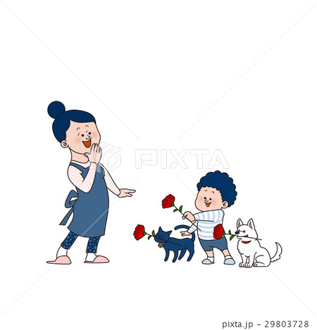 母の日イメージ 男の子とペット 母の日イメージ 男の子とペット 29803728