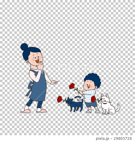 母の日イメージ 男の子とペット 母の日イメージ 男の子とペット 29803728