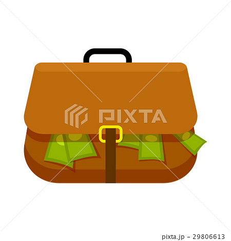 Brown Briefcase Full of Green Money Flat Theme Brown Briefcase Full of Green Money Flat Theme 29806613
