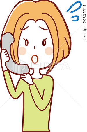 電話で相談する女性のイラストのイラスト素材 [29806615] - PIXTA