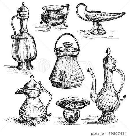 Ancient cooper vases, jug set , greek or arabic 29807454